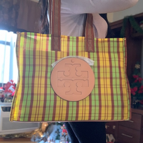 Authentic TORY BURCH Leather/Mesh Logo tote - Picture 12 of 14